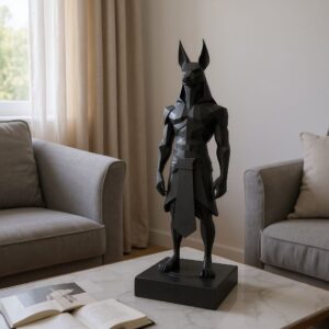 Minimalistyczna statua Anubisa Low Poly