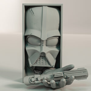 podpórka do książek Darth Vader Book Nook Star Wars druk 3D z mieczem świetlnym