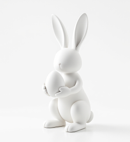 Rustykalna figurka zająca wielkanocnego – styl wiejski, zając wielkanocny