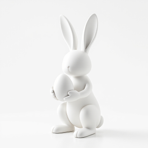 Rustykalna figurka zająca wielkanocnego – styl wiejski, zając wielkanocny