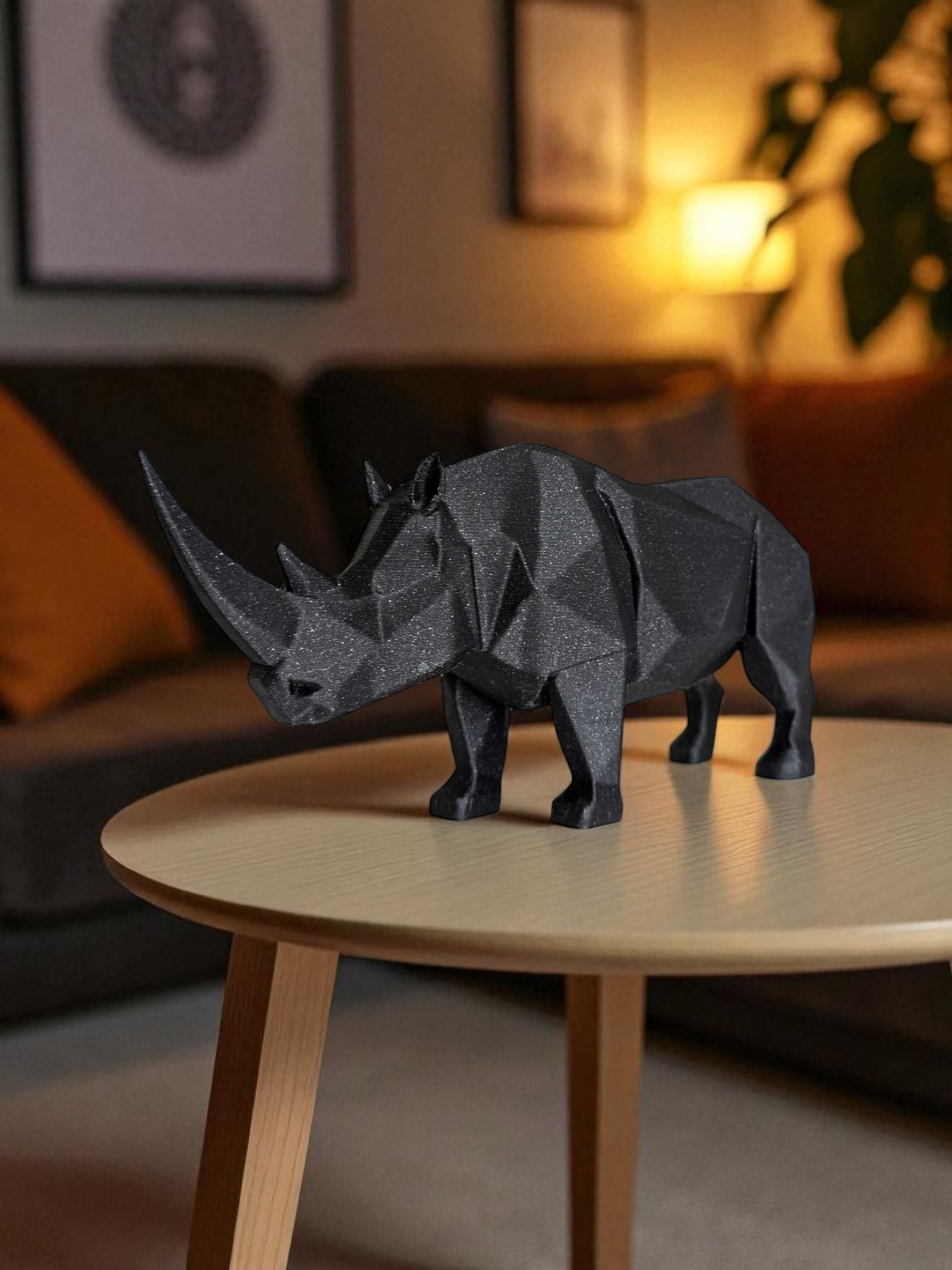 Nosorożec w geometrycznym stylu low poly - figurka dekoracyjna - obrazek 6