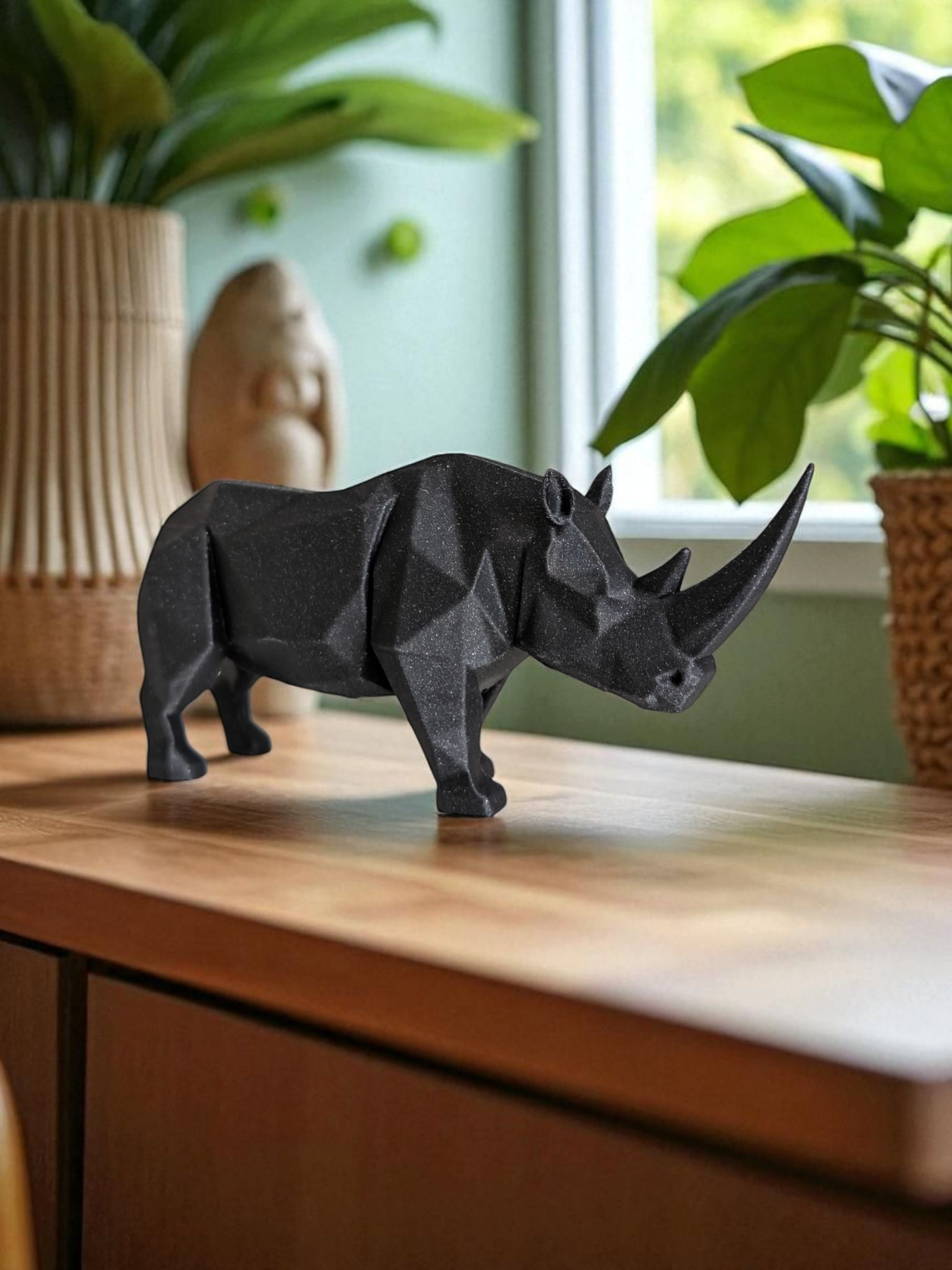 Nosorożec w geometrycznym stylu low poly - figurka dekoracyjna - obrazek 11